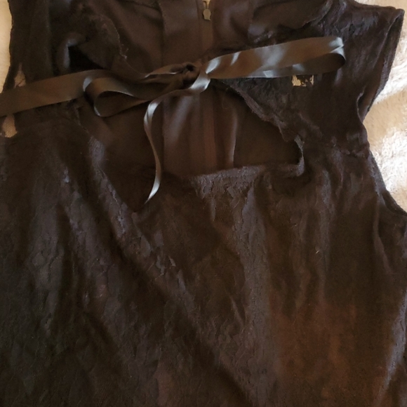 Black lace overlay Spin Doctor dress - Picture 4 of 5